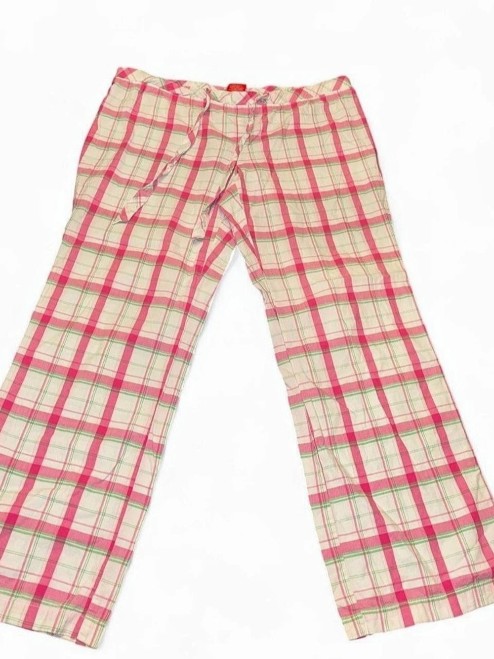 Old navy vintage Plaid Wide Leg pajama Pants in Pink & Green